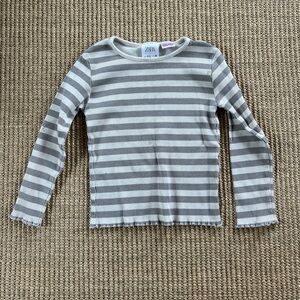 Zara girls ribbed striped shirt 2-3Y